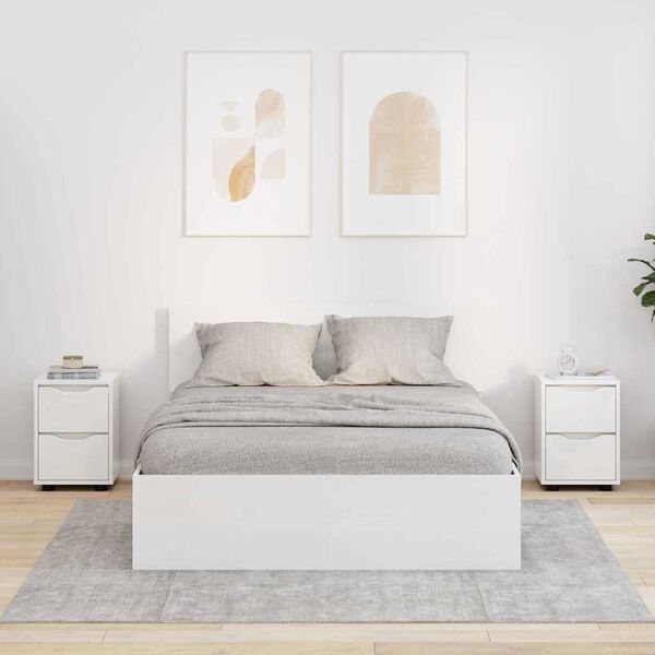 vidaXL Nachtkastjes 2 pcs Hoogglans wit 30,5 x 30 x 43 cm Bewerkt hout