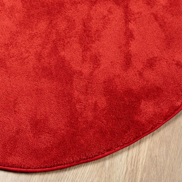 vidaXL Vloerkleed OVIEDO laagpolig &Oslash; 160 cm rood