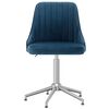 vidaXL Eetkamerstoelen draaibaar 4 st fluweel blauw