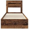 vidaXL Bedframe met hoofdeinde Oudhout 100 x 200 cm Bewerkt hout