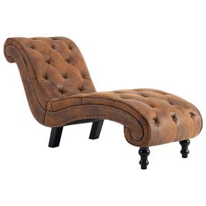 vidaXL Chaise longue kunstsu&egrave;de bruin