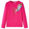 Kindershirt met lange mouwen 92 felroze
