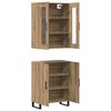 vidaXL Hoge kast 2 pcs artisanaal eikenkleurig Bewerkt hout