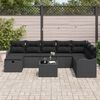 vidaXL Tuin Sofa Set met kussen met opslag 9 pcs Zwart Poly riet