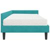 vidaXL Hoekbedframe met Matras Anders 2 pcs Turquoise Fluweel