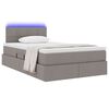 vidaXL Opbergbed met LED met matras met LED Taupe 120 x 190 cm Stof