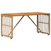 vidaXL Buiten Tafel Naturel 80 x 40 x 40 cm Staal en Poly Rattan