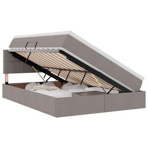 vidaXL Opbergbed met matras met matras Taupe 140 x 190 cm Bewerkt hout