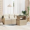 vidaXL Tuin Sofa Set met kussen 5 pcs Beige Poly riet