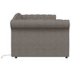 vidaXL Slaapbank met USB stof taupe 90x200 cm