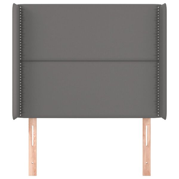 vidaXL Hoofdbord met randen 103x16x118/128 cm kunstleer grijs