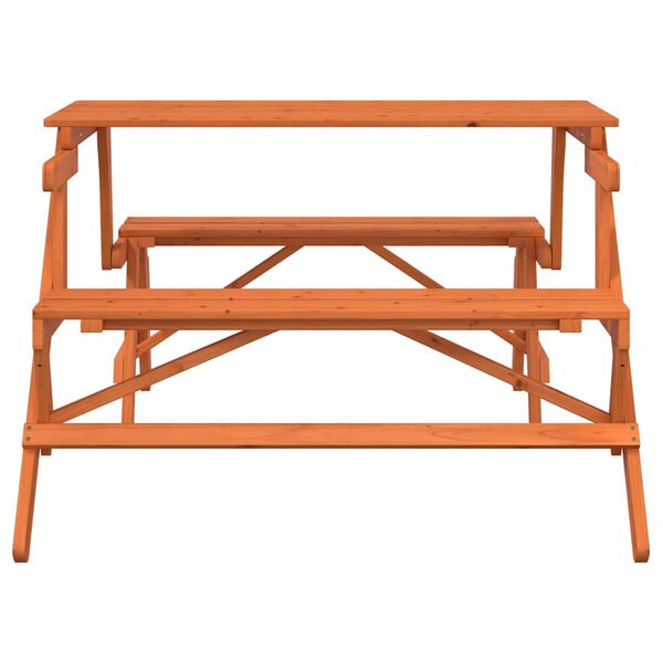 vidaXL Picknicktafel met banken 2-in-1 ombouwbaar massief vurenhout