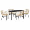 vidaXL Tuin eettafelset 5 st Bruin poly rattan