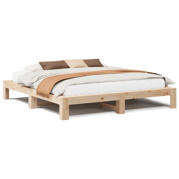 vidaXL Bedframe zonder matras massief grenenhout 200x200 cm