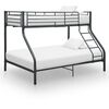 vidaXL Stapelbedframe metaal zwart 140x200 cm/90x200 cm