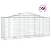 vidaXL Schanskorven 6 st gewelfd 200x50x80/100 cm gegalvaniseerd ijzer