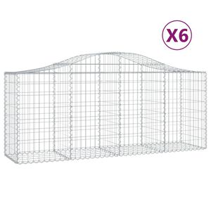 vidaXL Schanskorven 6 st gewelfd 200x50x80/100 cm gegalvaniseerd ijzer