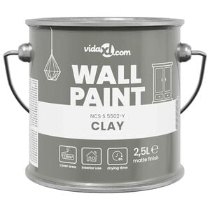 vidaXL Muurverf Grijs 2,5 L Wandprint