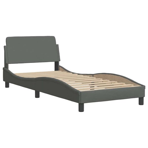 vidaXL Bedframe "Dover" 90x190 cm stof donkergrijs