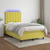 vidaXL Boxspring met matras en LED stof groen 120x200 cm