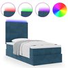 vidaXL Ottoman bed met matrassen en LED's 90x190cm fluweel donkerblauw