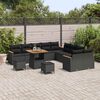 vidaXL Tuinbankenset 13 pcs Zwart poly rattan