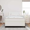 vidaXL Boxspring bed Cr&egrave;me en Wit 193 x 120 x 88 cm Katoenen stof