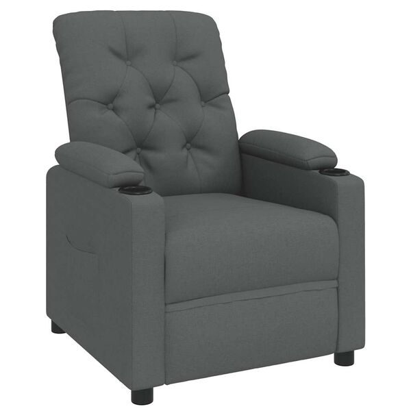 vidaXL Relaxfauteuil donkergrijze stof