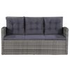 vidaXL 6-delige Loungeset met kussens poly rattan grijs
