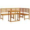 vidaXL Tuinbankset 3 pcs Bruin Massief Acaciahout