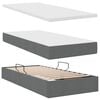 vidaXL Opslag bed met matras Donkergrijs 200 x 200 cm Nep Leer