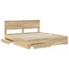 vidaXL Bedframe met hoofdeinde Sonoma Eiken 180 x 200 cm Bewerkt hout