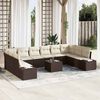 vidaXL Tuin Sofa Set met kussen 11 pcs Bruin poly rattan
