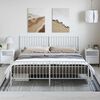vidaXL Bedframe met hoofd- en voeteneinde metaal wit 183x213 cm