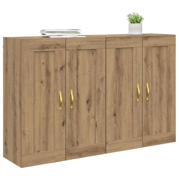 vidaXL Wandkast 2 pcs Artisan Eiken 69,5 x 34 x 90 cm Bewerkt hout