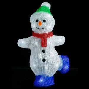 vidaXL Kerstfiguur sneeuwman LED binnen en buiten 30 cm acryl