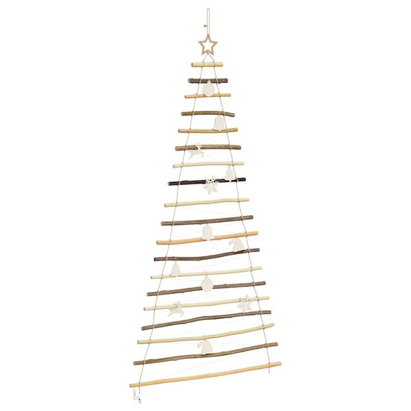 vidaXL Kerstboom met 100 LED Naturel 180 cm massief essenhout
