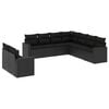 vidaXL 9-delige Loungeset met kussens poly rattan zwart