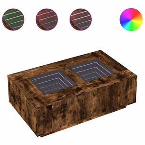 vidaXL Salontafel met Infinity LED 116x69x40 cm gerookt eikenkleurig