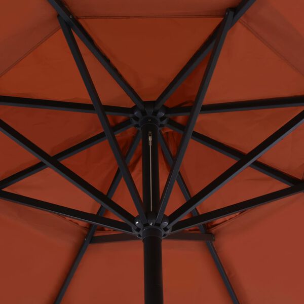 vidaXL Parasol met draagbare voet terracottakleurig