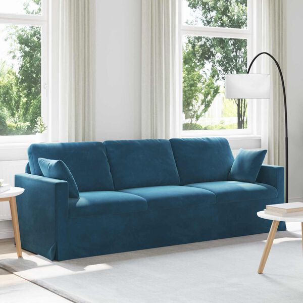 vidaXL Bank Blauw 228 x 78 x 80 cm Fluweel