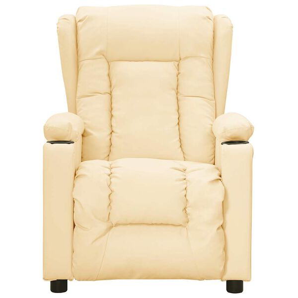 vidaXL Massagestoel elektrisch kunstleer crèmekleurig