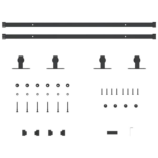 vidaXL Ophangset voor schuifdeur 183 cm koolstofstaal