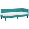 vidaXL Hoekbedframe met Matras met hoofdeinde 2 pcs Turquoise Fluweel