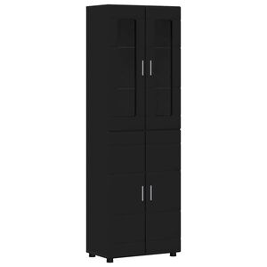vidaXL Hoge kast FLORIN 60 x 35 x 182 cm Zwart Bewerkt hout