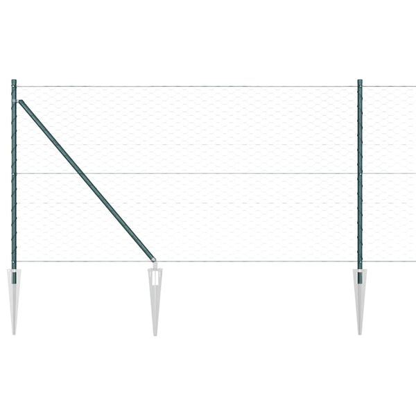 vidaXL Afrasteringspaal Groen 100 x 1 m (50 mm gaas) Staal en PVC