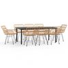 vidaXL 9-delige Tuinset poly rattan