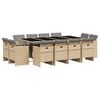 vidaXL 13-delige Tuinset met kussens poly rattan gemengd beige
