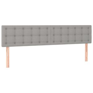 vidaXL Hoofdborden 200x5x78/88 cm stof lichtgrijs