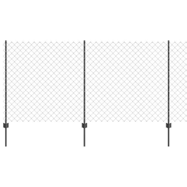 vidaXL Hek met Paal Grijs 1,2 x 25 m Staal en PVC